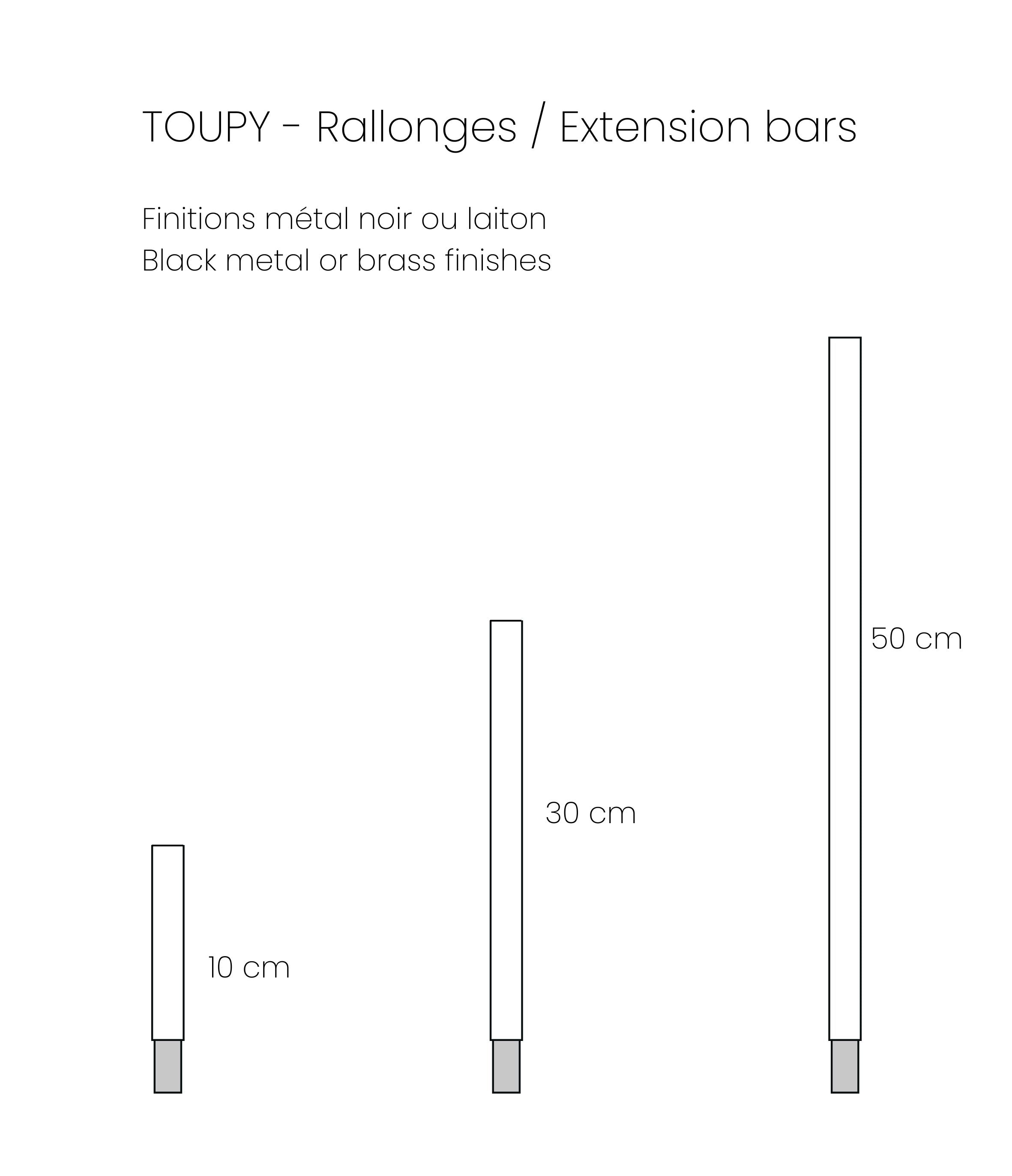 Rallonges pour table suspendue - laiton 30 cm