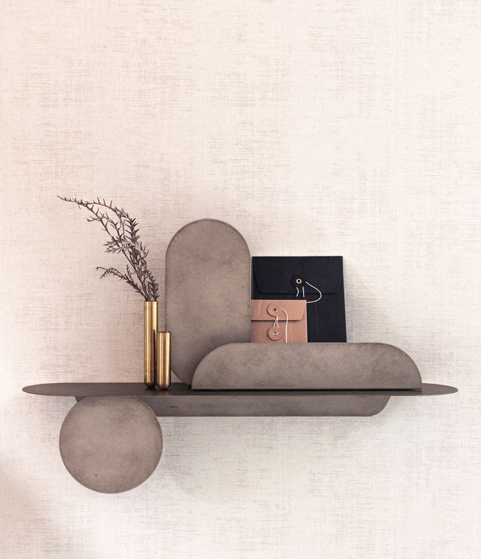Metal wall shelf