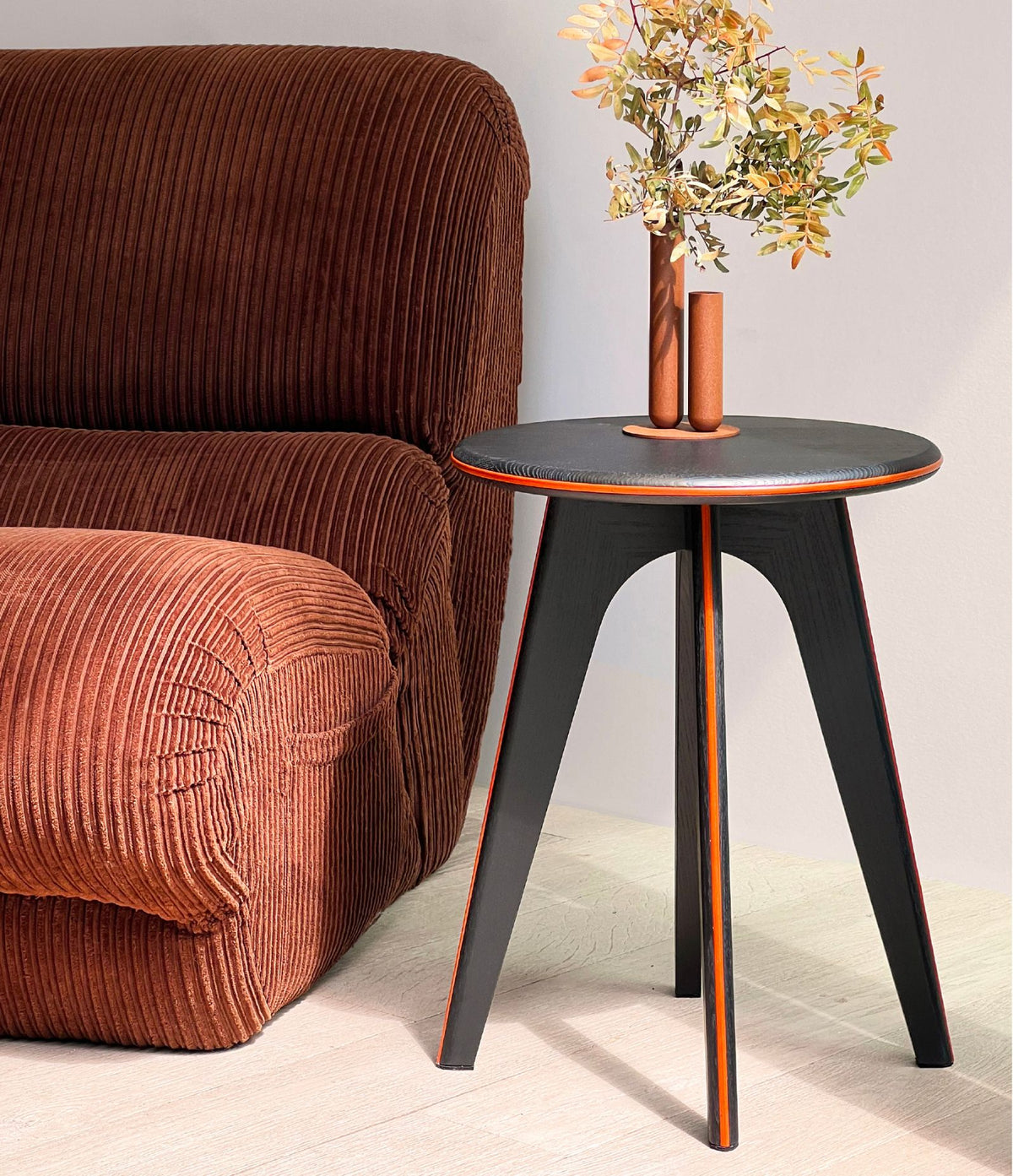 Ash stool leather edge - Mademoiselle Jo