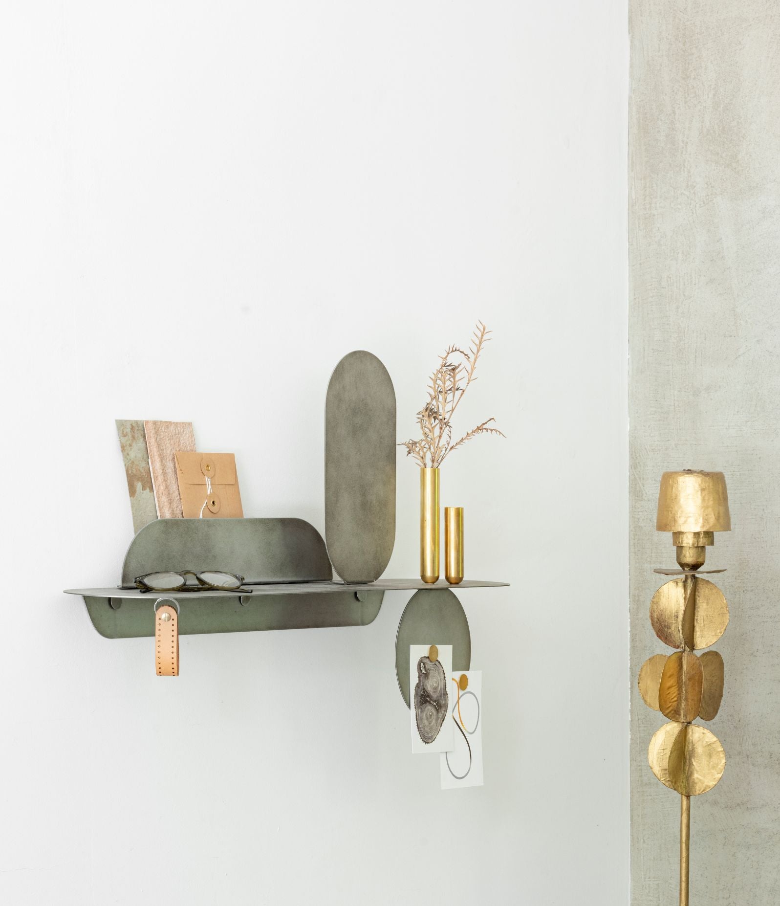 Metal wall shelf